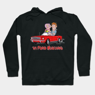 1964 Red Ford Mustang Cartoon Hoodie